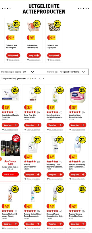 Gratis toilettasje bij aankoop van 2actie producten bij Kruidvat