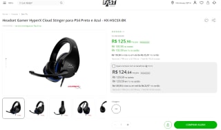 Headset Gamer da HyperX, modelo Cloud Stinger para PS4 - R$ 125,90