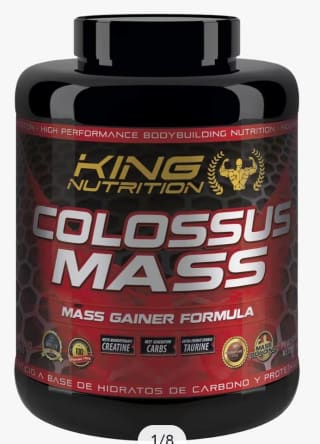Gainer Colossus Mass 3Kg King Nutrition proteina creatina carbohidratos por 32,46€ (nueva cuenta por 19,47€)