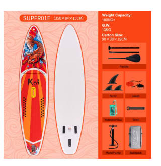 Tabla de Paddle inflable, FUNWATER SUP con accesorios por 128,99€