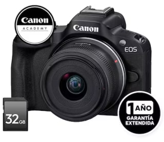 Canon R50 18-45 + SD32G y más por $11,999 en Sanborns