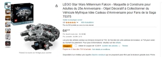 Lego Star Wars: Una Nueva Esperanza Halcón Milenario Maqueta por 51,39€