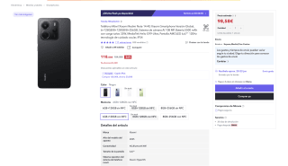 Smartphone Redmi 14C 4GB/128GB NFC por 77,80€