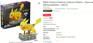 MEGA Construx Pokémon Collector Pikachu voor €43,69 bij Amazon