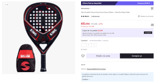 Pala de pádel Vibora King Cobra Classic Edition + Mochila Softee Pádel por 65.05€ (Cuenta Nueva 55.05€)