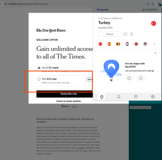 TheNewYorkTimes voor 10 dollar per jaar
