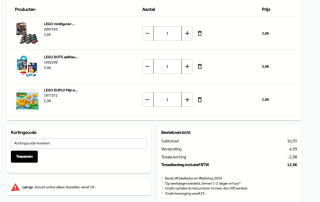 2+ 1 gratis op geselecteerde Lego sets tot €20 bij Intertoys