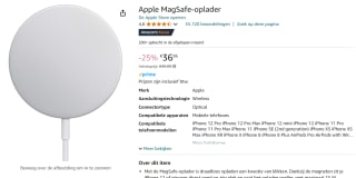 Apple MagSafe draadloze oplader voor €€36,95 bij Amazon