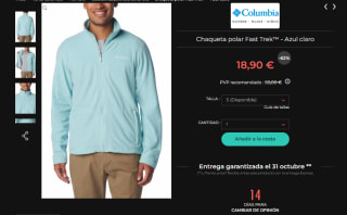 Columbia sudadera por 15,90€ y chaquetas polares por solo 18,90€