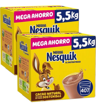 Pack de 2×5,5Kg de Nesquick por 28,79€.