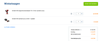 Gratis Einhell 18V startset accu 2.5Ah + oplader bij aankoop 18v machine bij Gamma