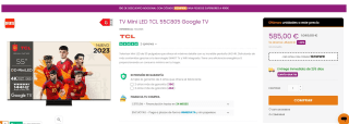 TV Mini LED TCL 55C805 Google TV por 575€