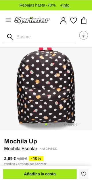 Mochila Up por 2,99€.