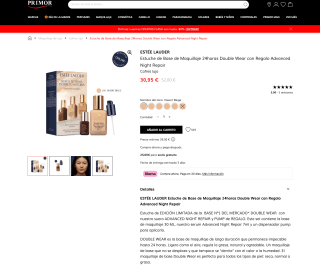 Estuche de base de Maquillaje 24horas Double Wear con Regalo Advanced Night Repair Cofres lujo por 30,95€