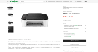 Canon Multifunción de tinta modelo PIXMA TS3452 por 37,90€