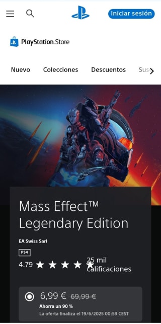 Mass Effect Legendary Edition Playstation por 6,99€.