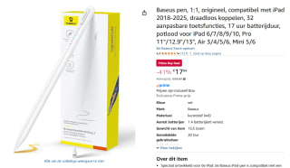 Baseus Stylus Pen voor Apple iPad voor €17,84 met Amazon prime