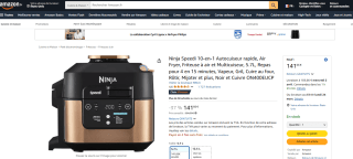 Ninja Speedi 10-en-1 Rapid Cooker - Air Fryer à 141,66€