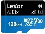 Lexar 633x flashgeheugen 128 GB MicroSDXC Klasse 10 UHS-I voor €9,87 bij Amazon