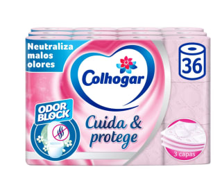 Papel Higiénico con tecnología Odor Block Colhogar 3 x 12 36 Rollos por 14,57€