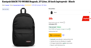 Eastpak Back To Work black voor €35 bij Bol