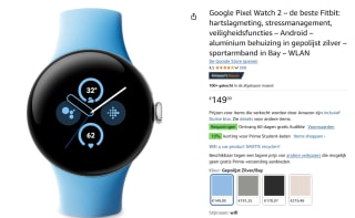 Google Pixel Watch 2 - Zilver - Met GPS - Hartslagmonitor voor €149 bij Amazon