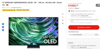 TV OLED 55" Samsung TQ55S93DAEXXC 4K Ultra HD + gratis Filmin 12 meses por 1.059€