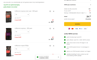 Hema Espresso koffiebonen 3 kg voor €25