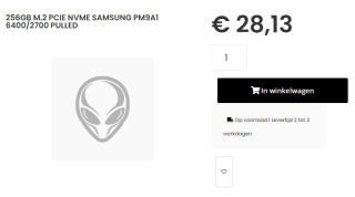 Samsung PM9A1 256GB NVMe voor €28,13 bij Caps