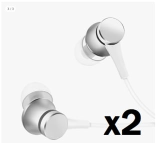 Pack 2 Mi In-Ear Headphones Basic por solo 4.58€