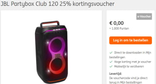 JBL Partybox Club 120 25% kortingsvoucher voor 1.000 ING punten