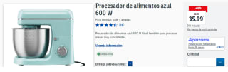 Procesador de alimentos 600 W por 35.99€