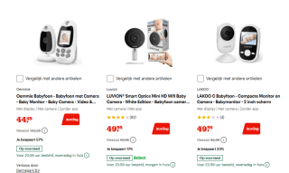 Tot 55% korting op babyfoons bij Bol