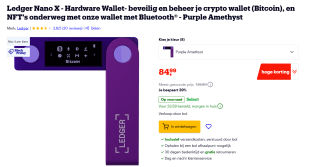 Ledger Nano X Paars Amethist voor €84,99 bij Bol