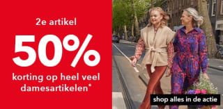2e artikel 50% korting op heel veel damesartikelen bij Scapino