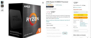 AMD Ryzen 9 5900X Twelve Core 4.8GHz Processor/CPU: £214.29