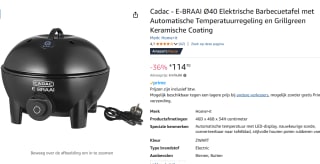 Cadac E-Braai 40 black elektrische barbecue voor €114,70 bij Amazon