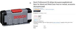 Bosch Professional 30-delige decoupeerzaagbladenset voor €20,79 bij Amazon