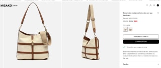 Bolso hobo mediano efecto rafia con asa bandolera por 9€