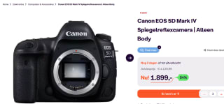 Canon EOS 5D Mark IV Body voor €1899 bij Ibood