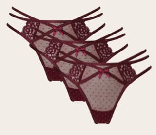 Hunkemöller Melda string met lurex en kant in 3-pack voor €5 bij de Bijenkorf