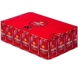 Damm - Cerveza Estrella Damm, Caja de 24 Latas 33cl por 12,34.