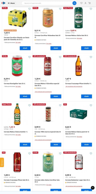 20% Acumulación Club en Todas las Cervezas desde Carrefour.