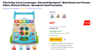 VTech Stap & Leer Loopwagen - Educatief Speelgoed voor €34,99 bij Bol