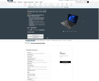 ThinkPad E14 Gen 4 Ryzen 5 16GB-512GB por 584,25€
