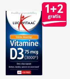 1+2 gratis op geselecteerde Lucovitaal vitamine bij de Etos