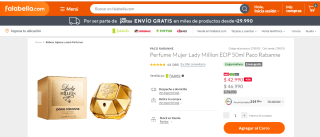 Perfume Lady Million EDP 50ml Paco Rabanne para mujer por $42.990