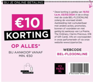 10 euro korting op een bestelling boven de 50 euro