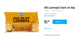 Loempia ham en kip voor €0,49 bij de AH