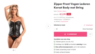 Sensuele korset met string voor €2,99 bij EasyToys